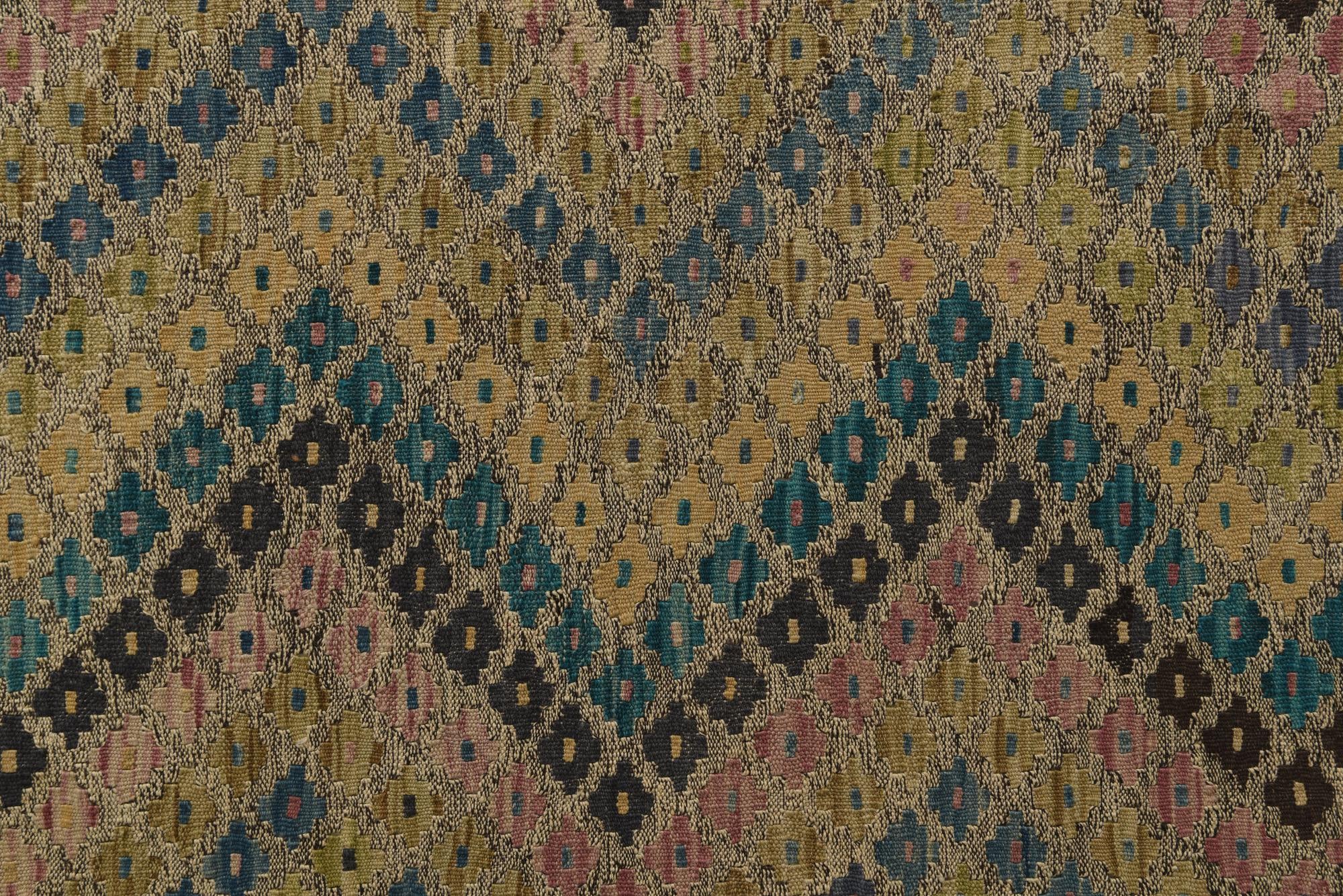 9' x 9' 5 Hand Woven Kilim Modern Wool Square Rug