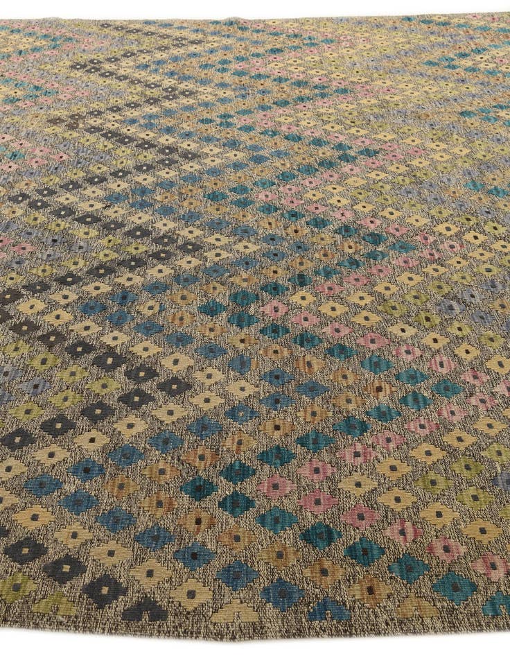 Detail image of 9' 1 x 9' 6  Hand Woven Kilim Modern Wool Square Rug