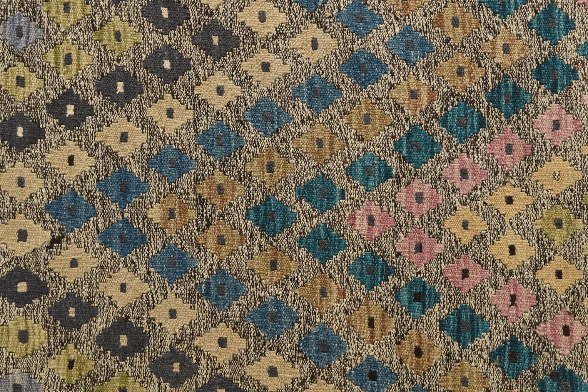 9' 1 x 9' 6 Hand Woven Kilim Modern Wool Square Rug