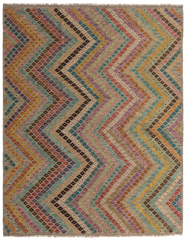 Detail image of 8' 9 x 9' 5 Hand Woven Kilim Modern Wool Square Rug