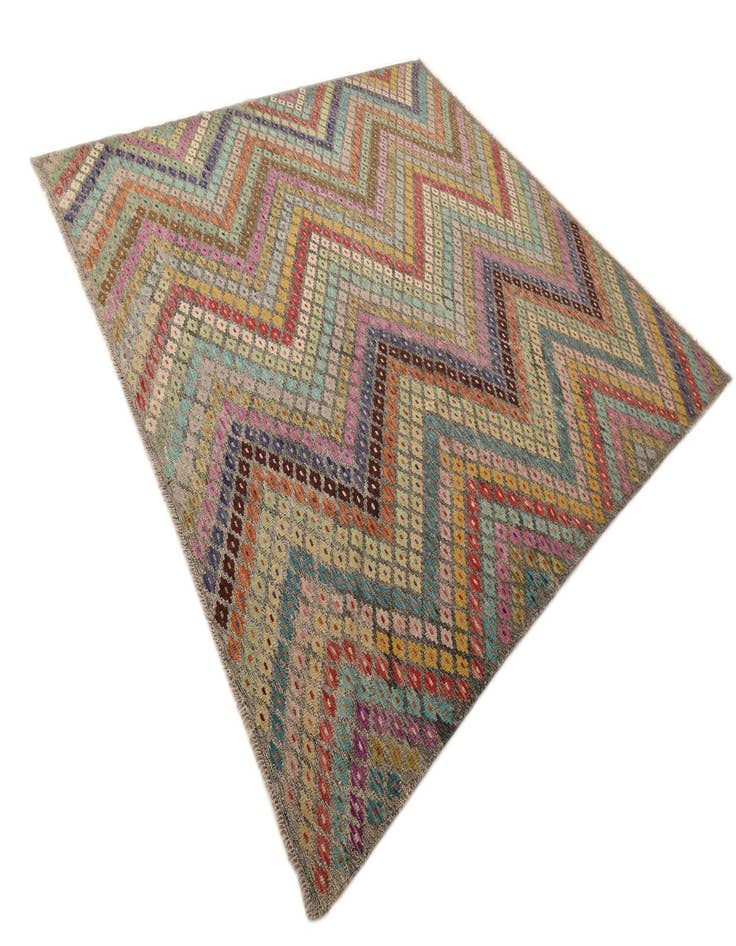 Detail image of 8' 10 x 9' 5  Hand Woven Kilim Modern Wool Square Rug