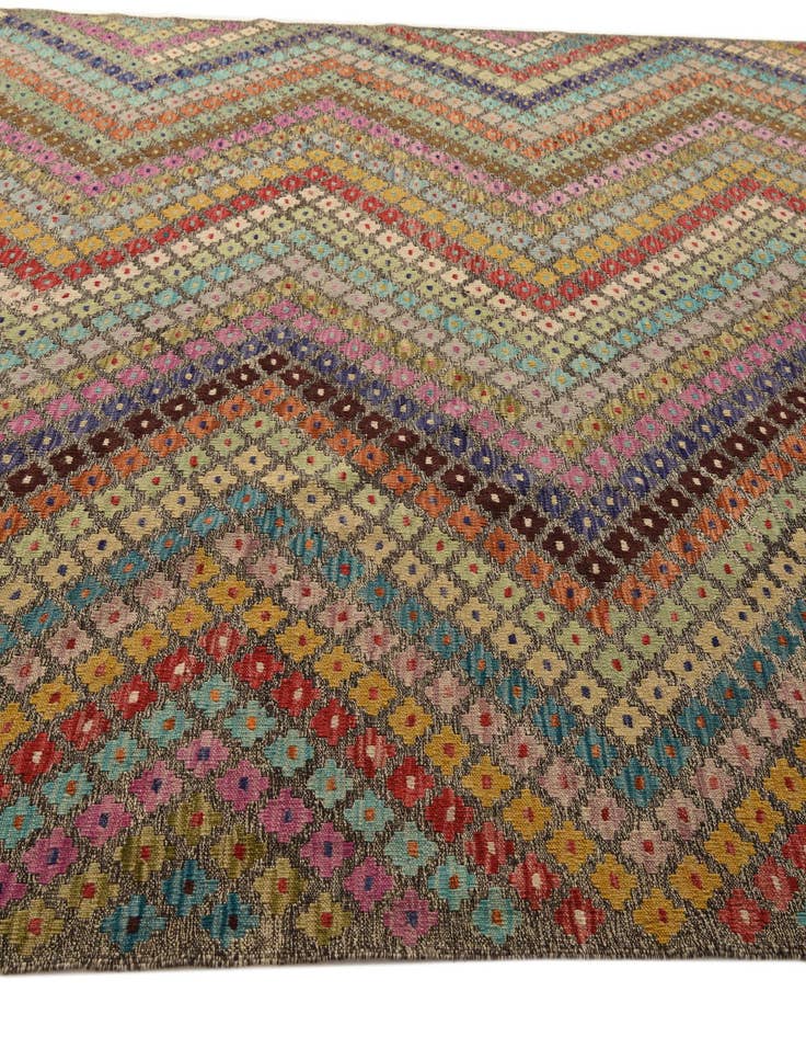 Detail image of 8' 10 x 9' 5  Hand Woven Kilim Modern Wool Square Rug