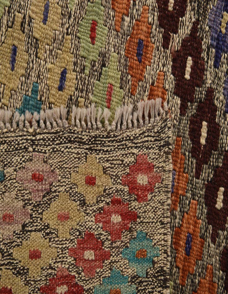Detail image of 8' 10 x 9' 5  Hand Woven Kilim Modern Wool Square Rug