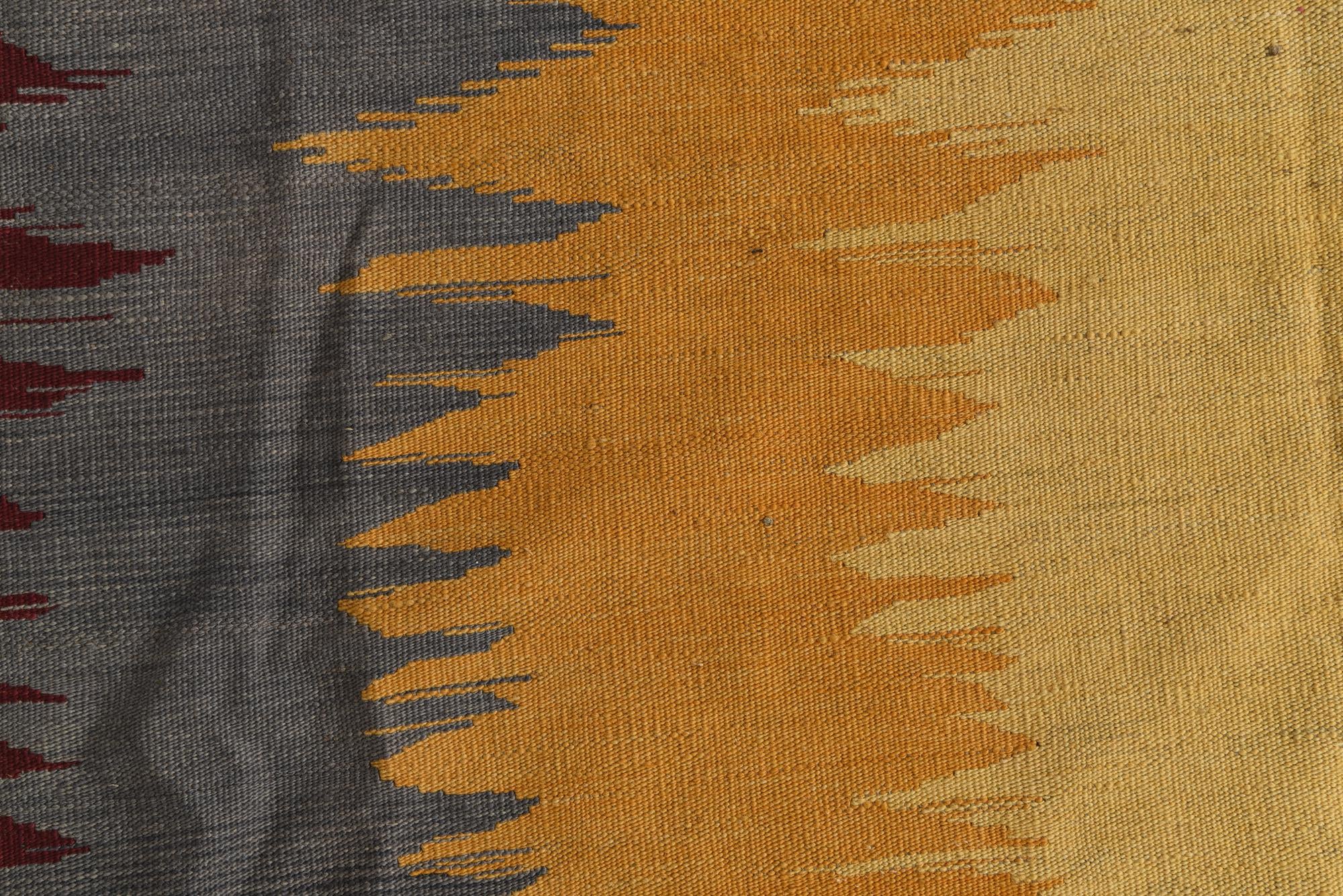 7' 1 x 7' 1 Hand Woven Kilim Modern Wool Square Rug
