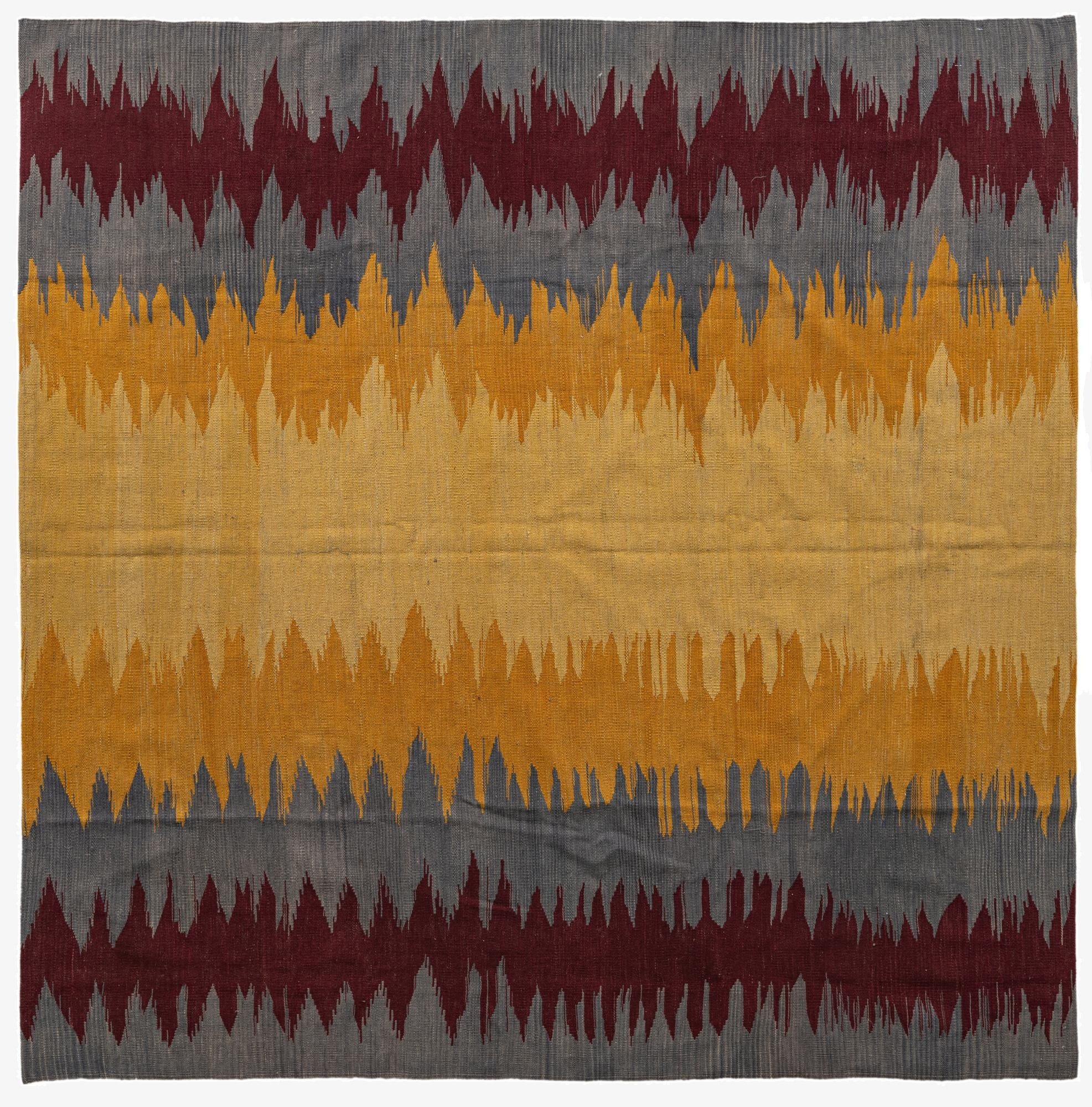 7' 1 x 7' 1  Hand Woven Kilim Modern Wool Square Rug