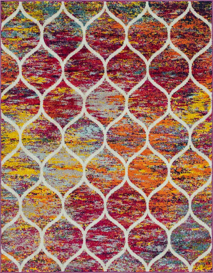 Detail image of 5' 3 x 5' 3 Lattice Frieze Square Rug