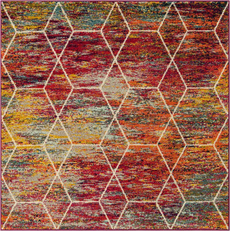 Detail image of 6' x 6' Lattice Frieze Square Rug