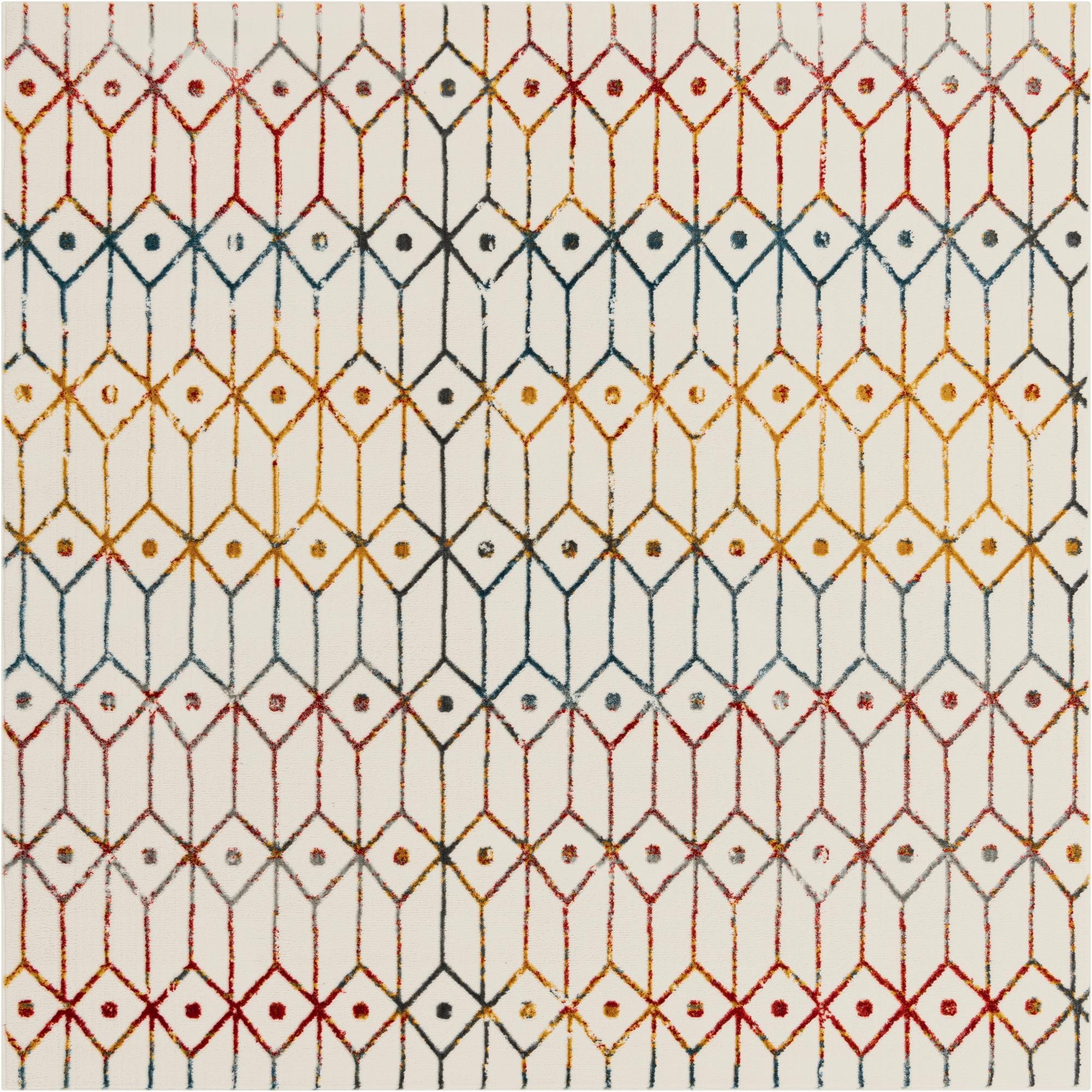 Primary image 7' x 7' Lattice Trellis Square Rug