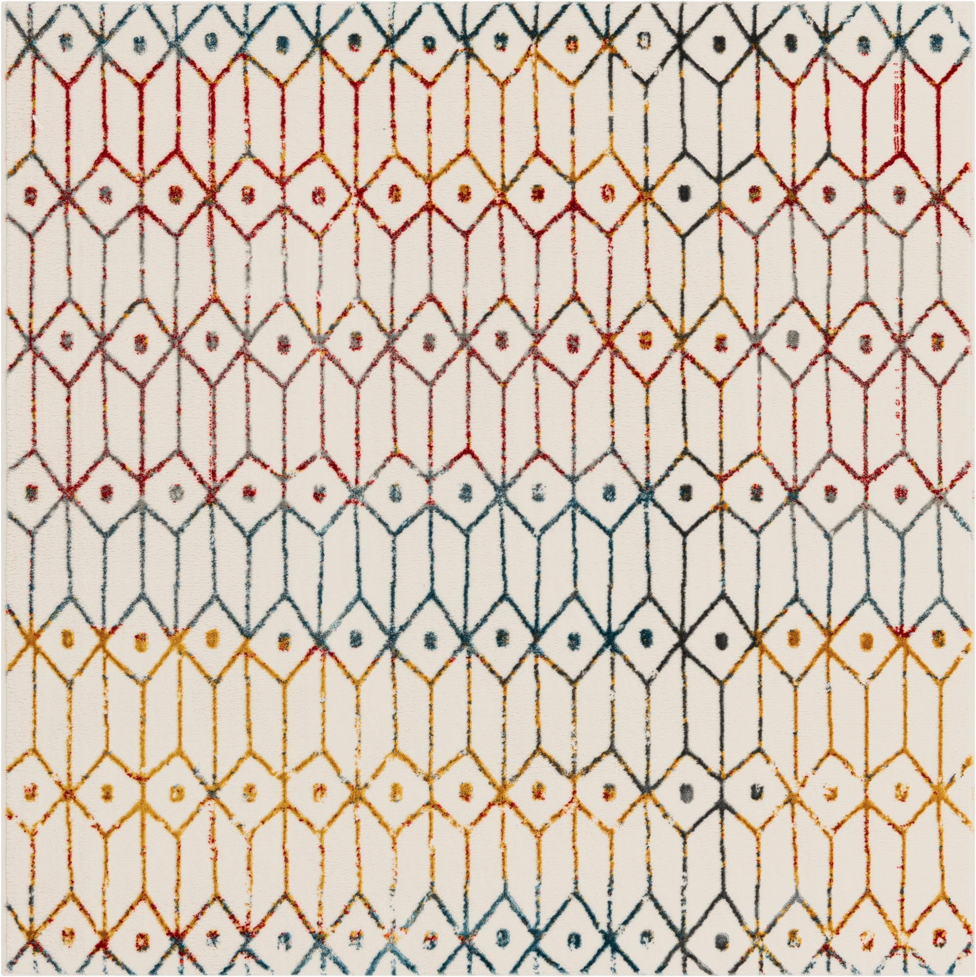 160cm x 160cm Lattice Trellis Square Rug