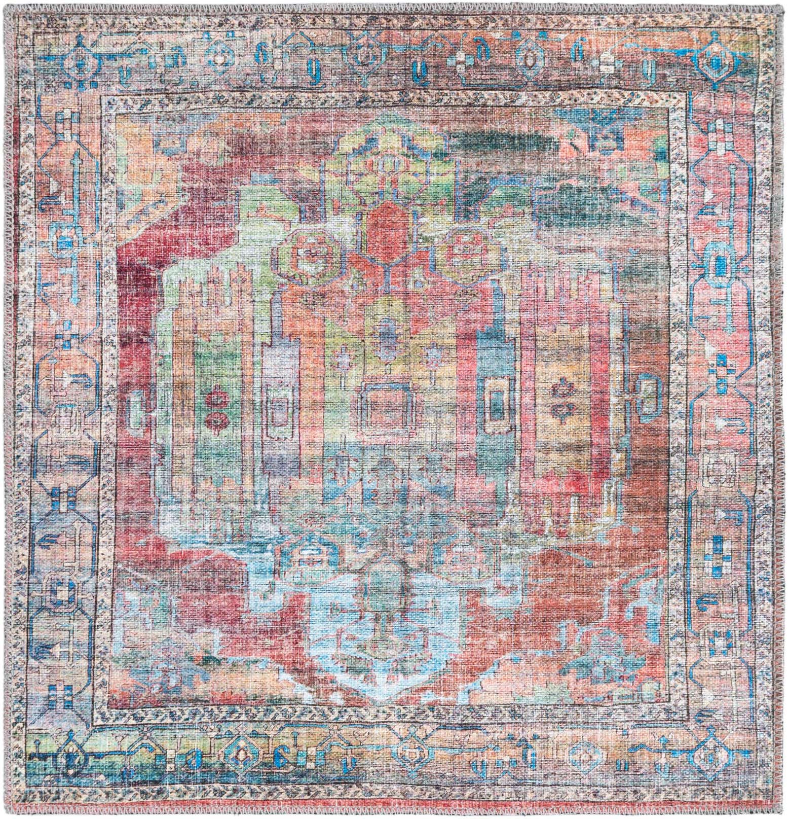 3' 3 x 3' 3 Washable Maahru Square Rug