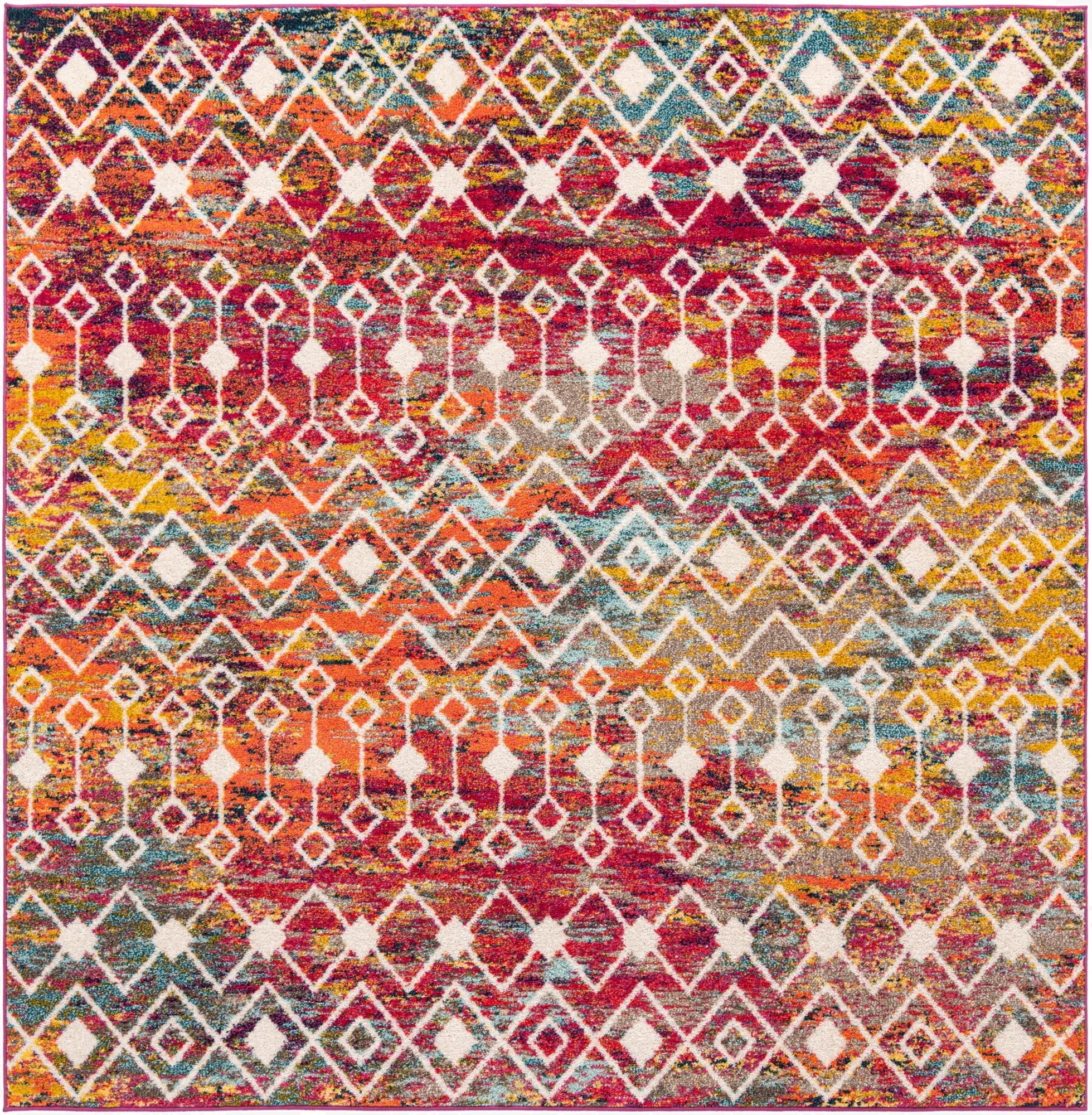 7' 10 x 7' 10 Moroccan Trellis Square Rug