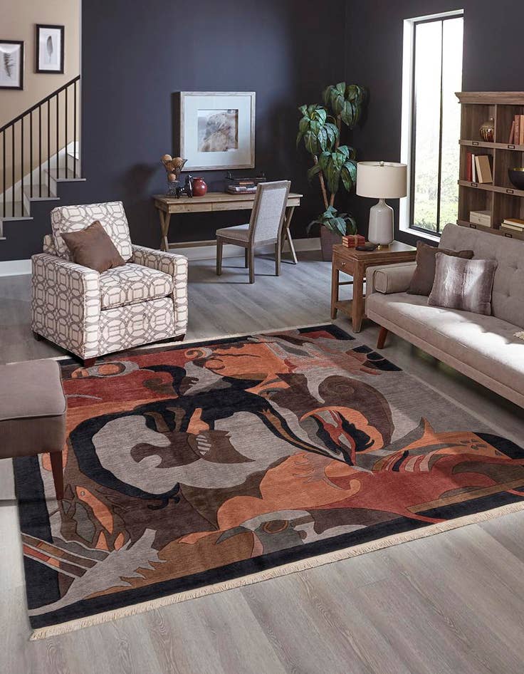 Detail image of 8' 2 x 8' 5 Hand Knotted Nepal Square Rug