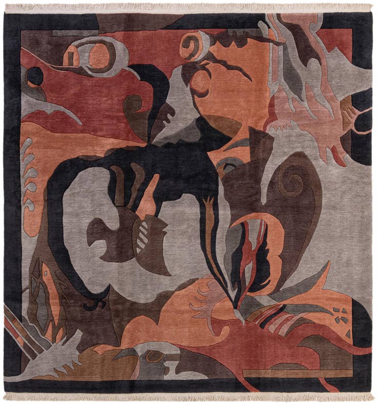 Detail image of 8' 2 x 8' 5 Hand Knotted Nepal Square Rug