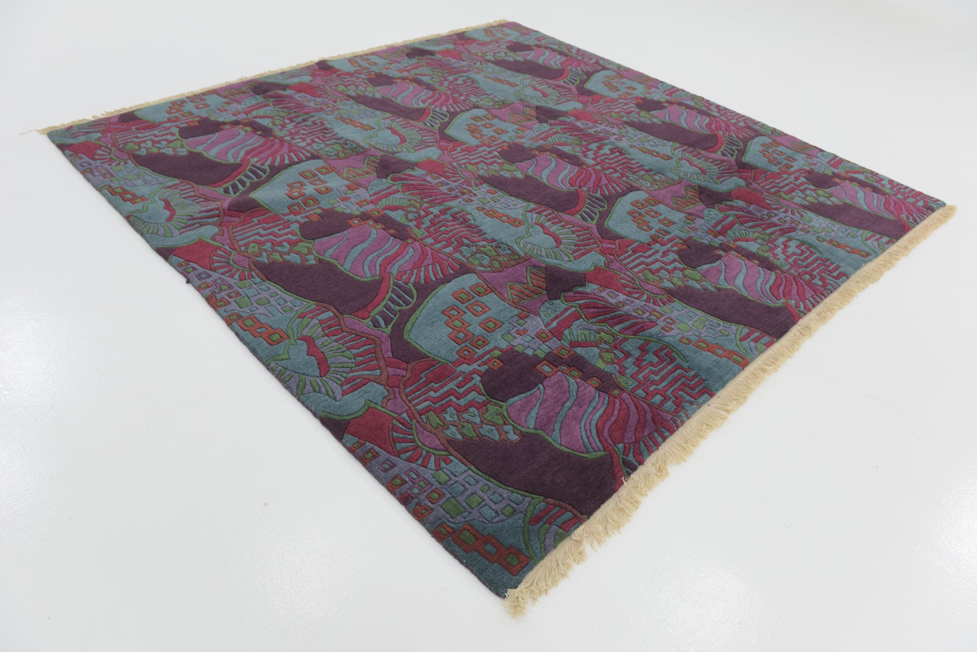 7' 10 x 8' Hand Knotted Nepal Wool Square Rug
