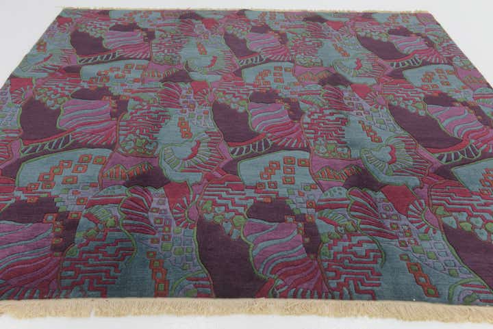 7' 10 x 8' Hand Knotted Nepal Wool Square Rug