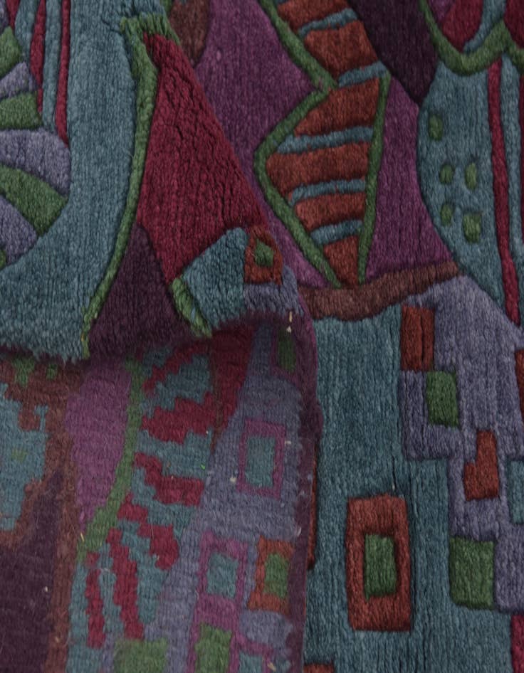 Detail image of 7' 10 x 8' Hand Knotted Nepal Wool Square Rug
