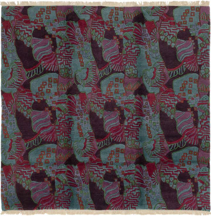 7' 10 x 8' Hand Knotted Nepal Wool Square Rug