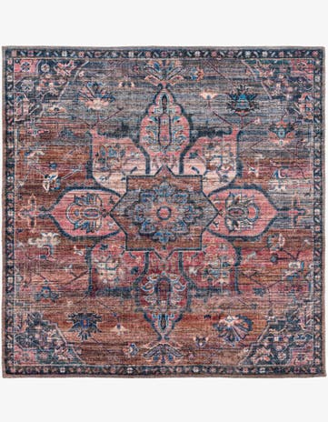 5' 3 x 5' 3 Washable Nostalgia Square Rug