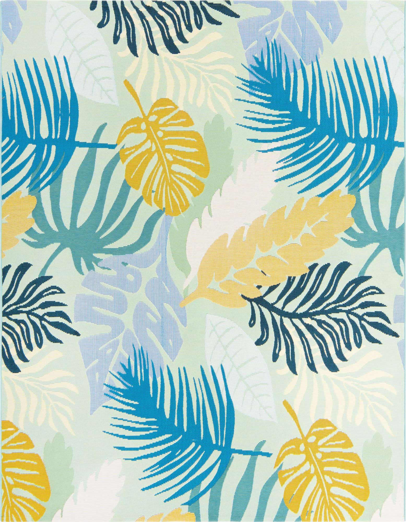 6' x 6' Easy-Clean Botanical Indoor / Outdoor Square Rug