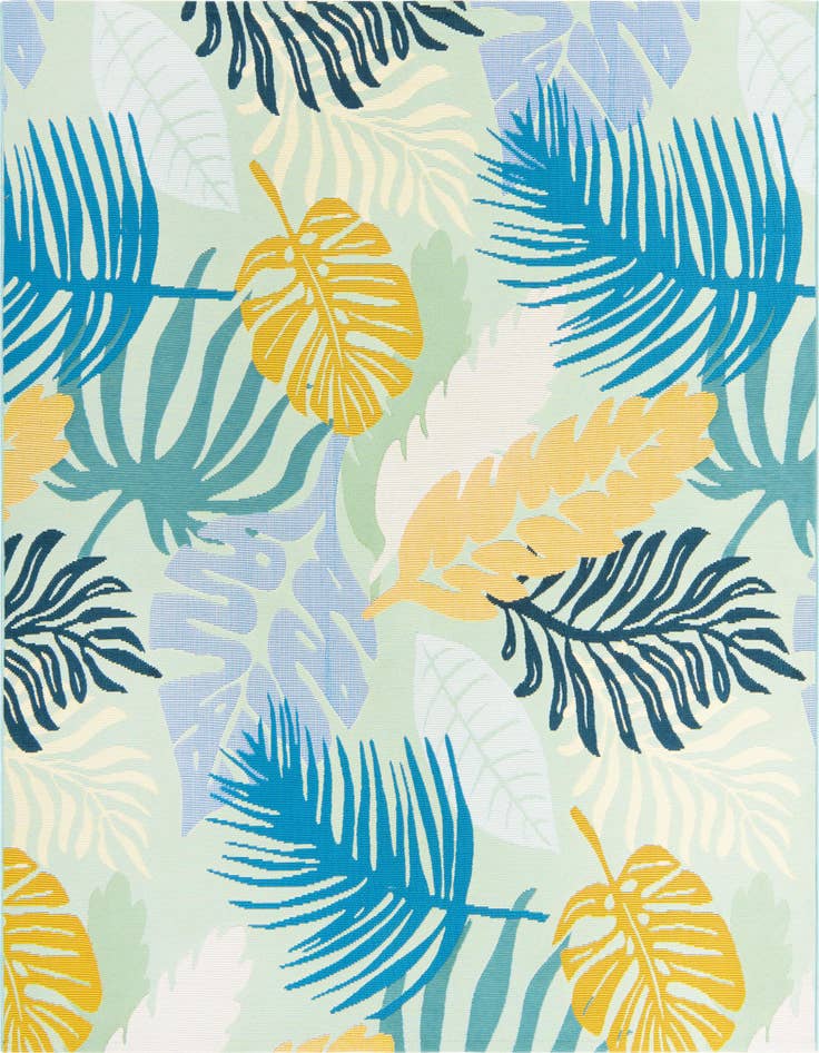 Detail image of 6' x 6' Easy-Clean Botanical Indoor / Outdoor Square Rug