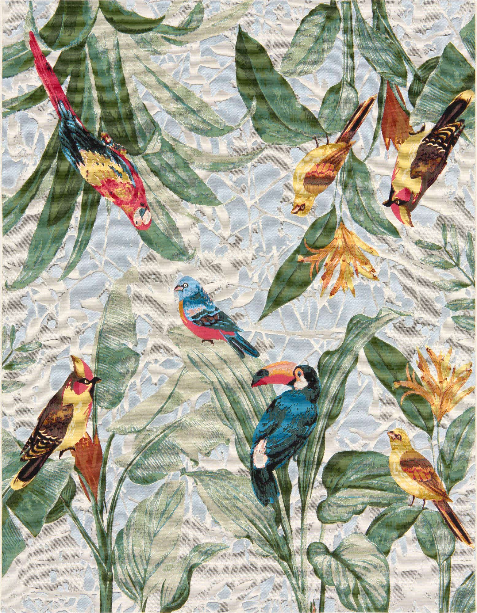 6' x 6' Easy-Clean Botanical Indoor / Outdoor Square Rug
