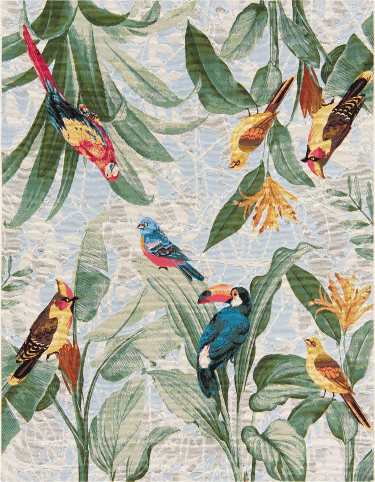 Detail image of 6' x 6' Easy-Clean Botanical Indoor / Outdoor Square Rug