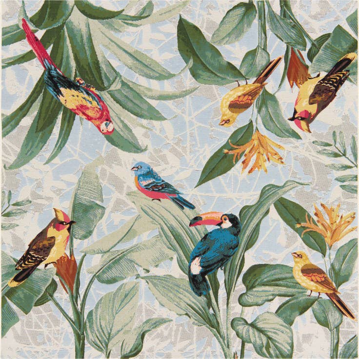 Detail image of 6' x 6' Easy-Clean Botanical Indoor / Outdoor Square Rug