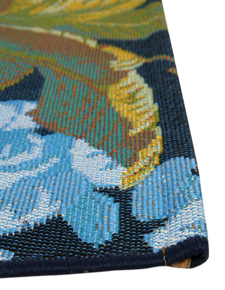 Detail image of 7' 10 x 7' 10  Washable Botanical Indoor / Outdoor Square Rug