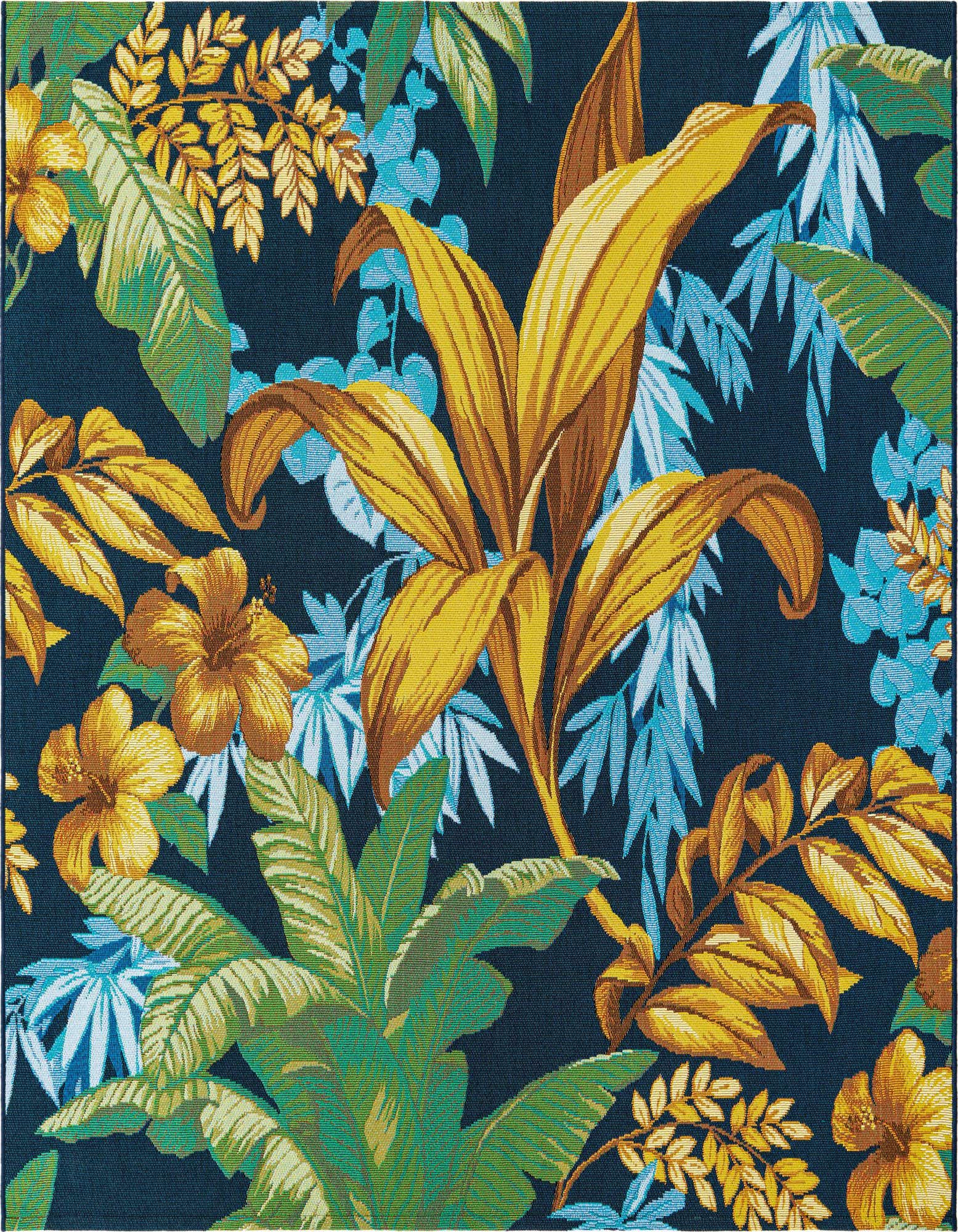 6' x 6' Easy-Clean Botanical Indoor / Outdoor Square Rug