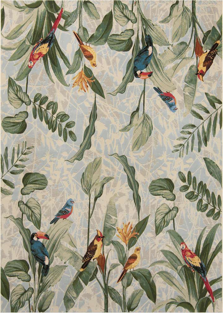 10' x 10' Easy-Clean Botanical Indoor / Outdoor Square Rug
