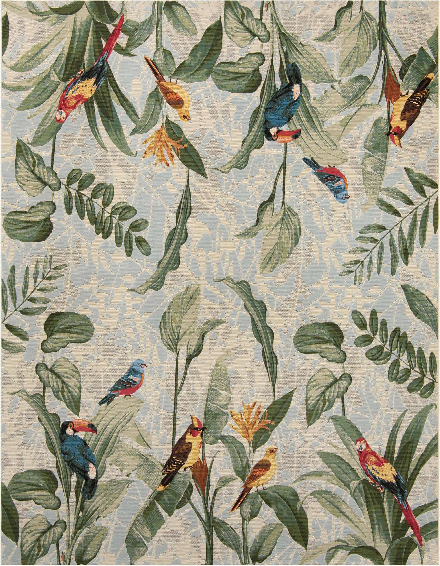 10' x 10' Easy-Clean Botanical Indoor / Outdoor Square Rug