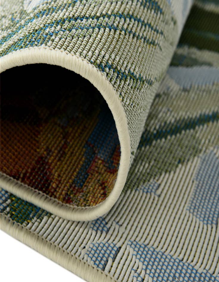 Detail image of 6' x 6'  Washable Botanical Indoor / Outdoor Square Rug