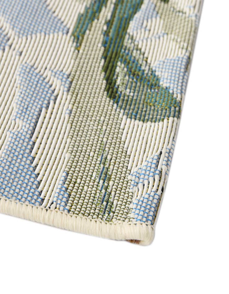 Detail image of 6' x 6'  Washable Botanical Indoor / Outdoor Square Rug