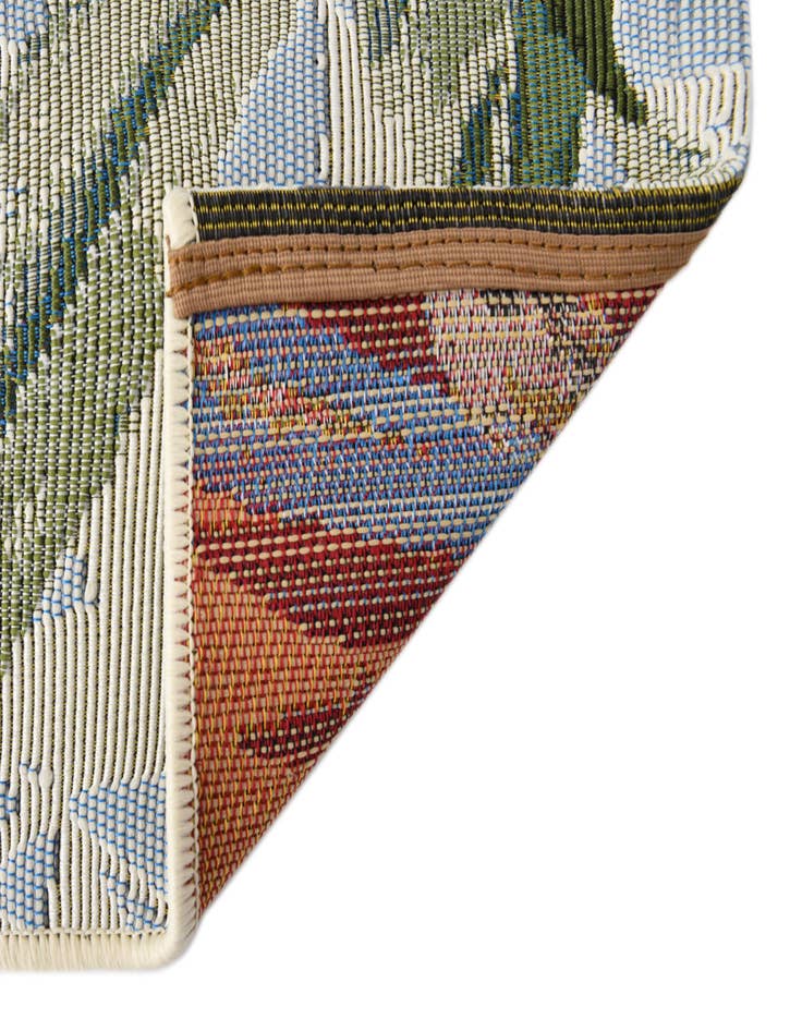 Detail image of 6' x 6'  Washable Botanical Indoor / Outdoor Square Rug