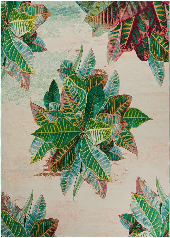 12' x 12' Easy-Clean Botanical Indoor / Outdoor Square Rug