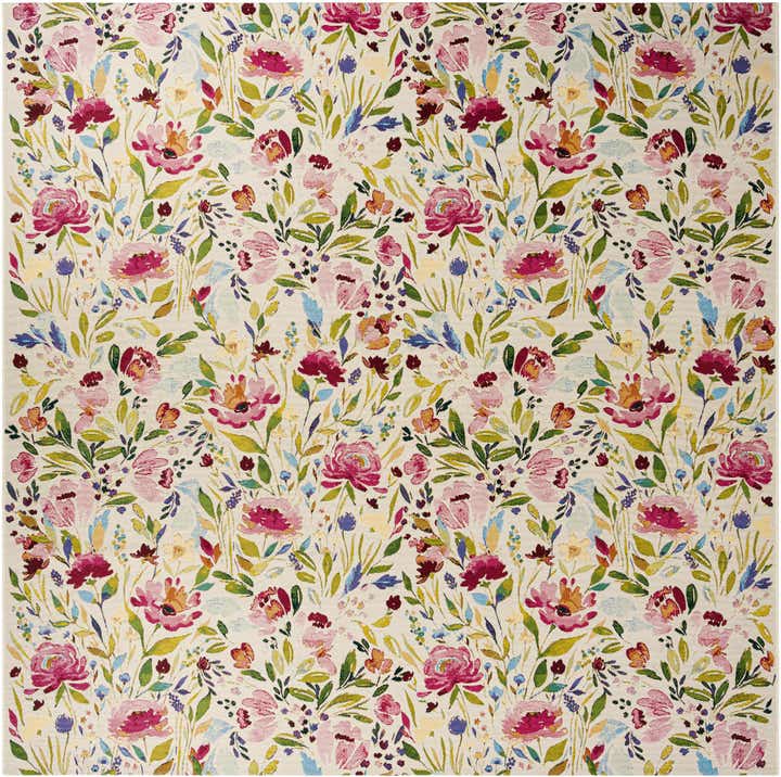 10' x 10' Easy-Clean Botanical Indoor / Outdoor Square Rug