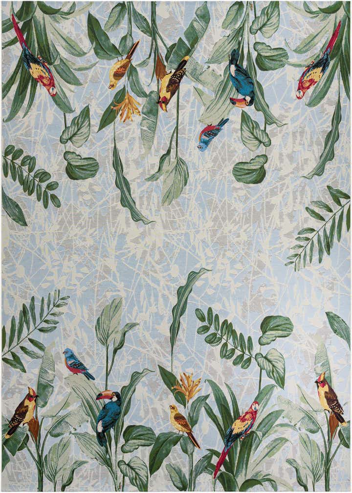 12' x 12' Easy-Clean Botanical Indoor / Outdoor Square Rug