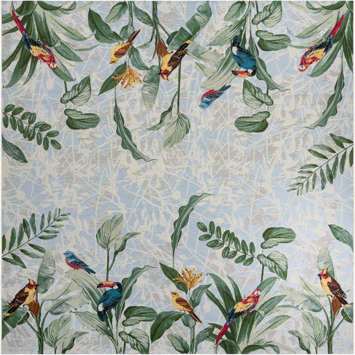 12' x 12' Easy-Clean Botanical Indoor / Outdoor Square Rug