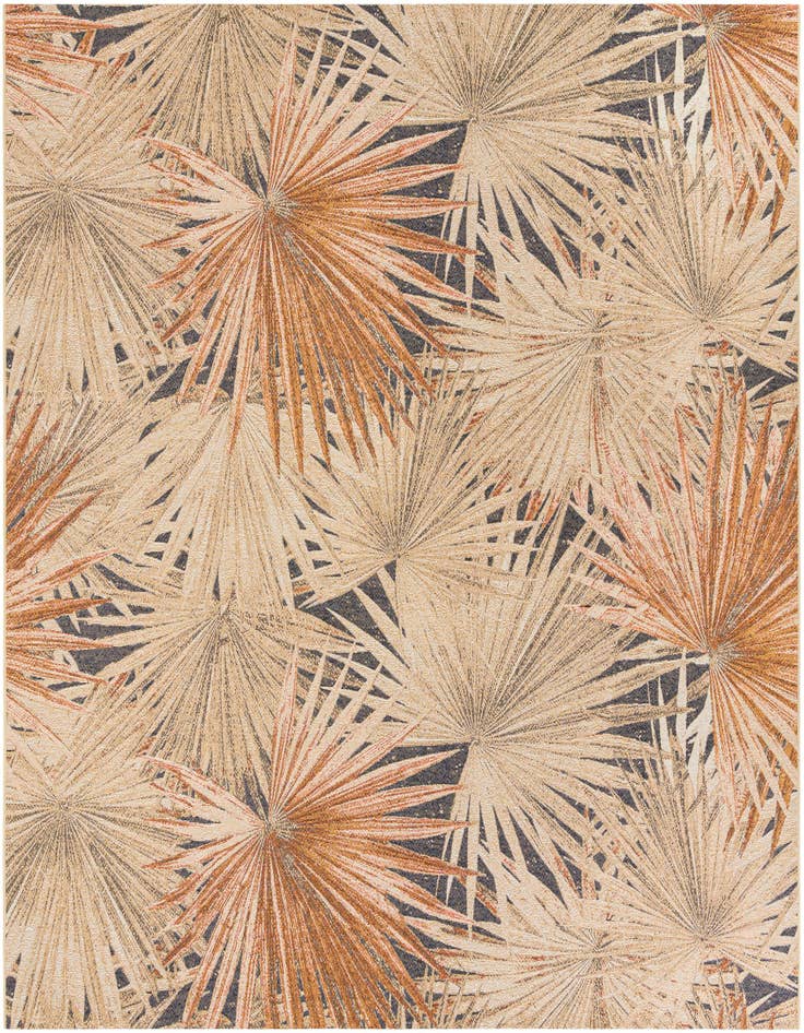 Detail image of 10' x 10' Easy-Clean Botanical Indoor / Outdoor Square Rug
