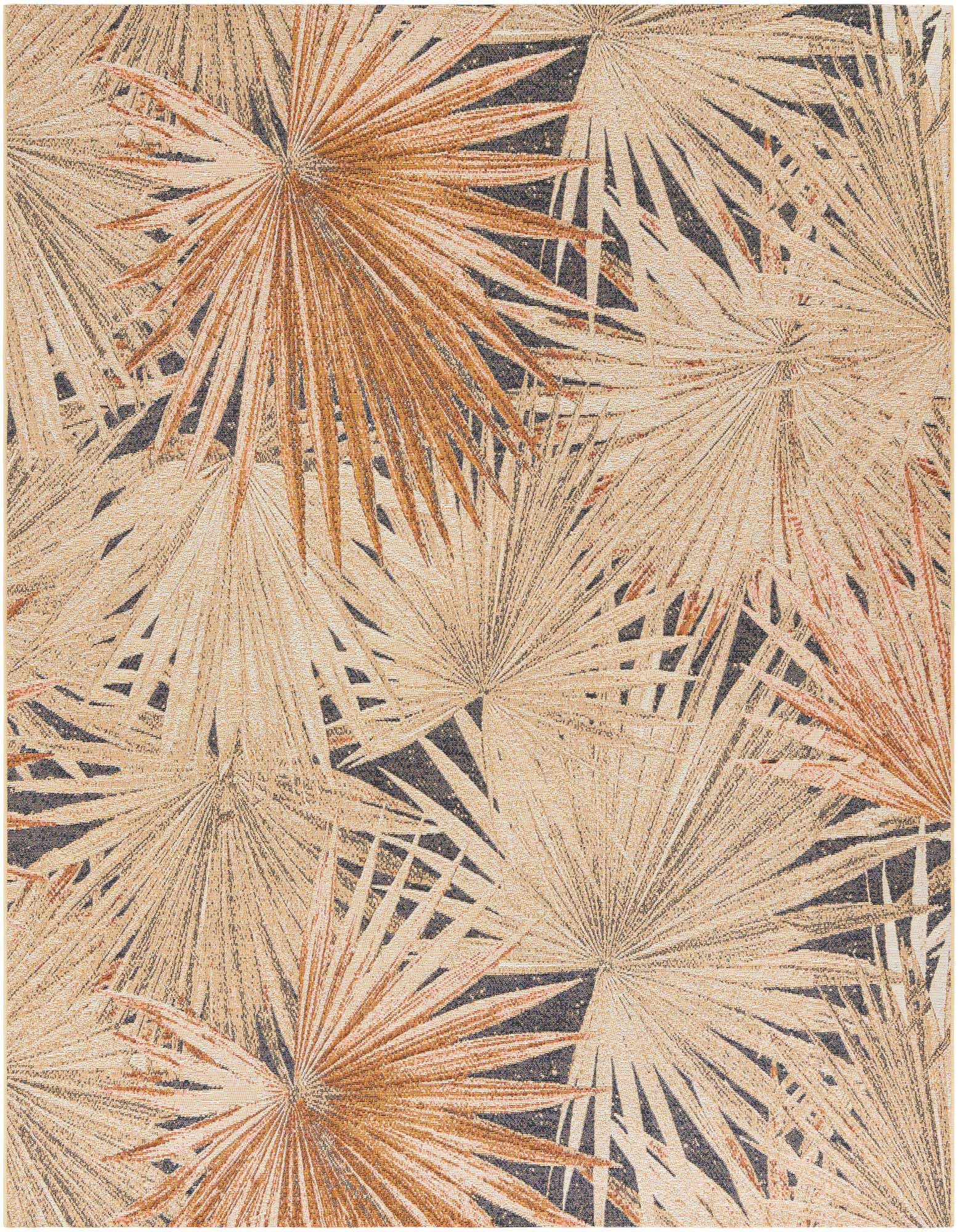 7' 10 x 7' 10 Easy-Clean Botanical Indoor / Outdoor Square Rug