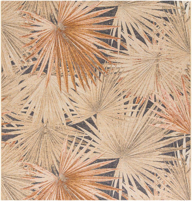 Detail image of 7' 10 x 7' 10 Easy-Clean Botanical Indoor / Outdoor Square Rug