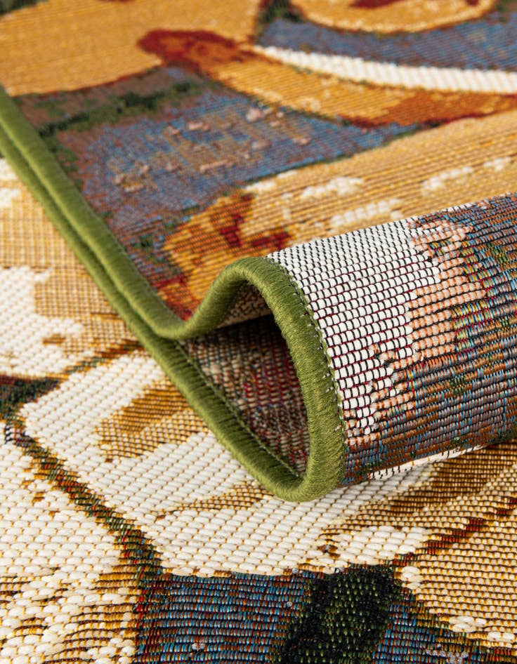 Detail image of 7' 10 x 7' 10 Easy-Clean Botanical Indoor / Outdoor Square Rug