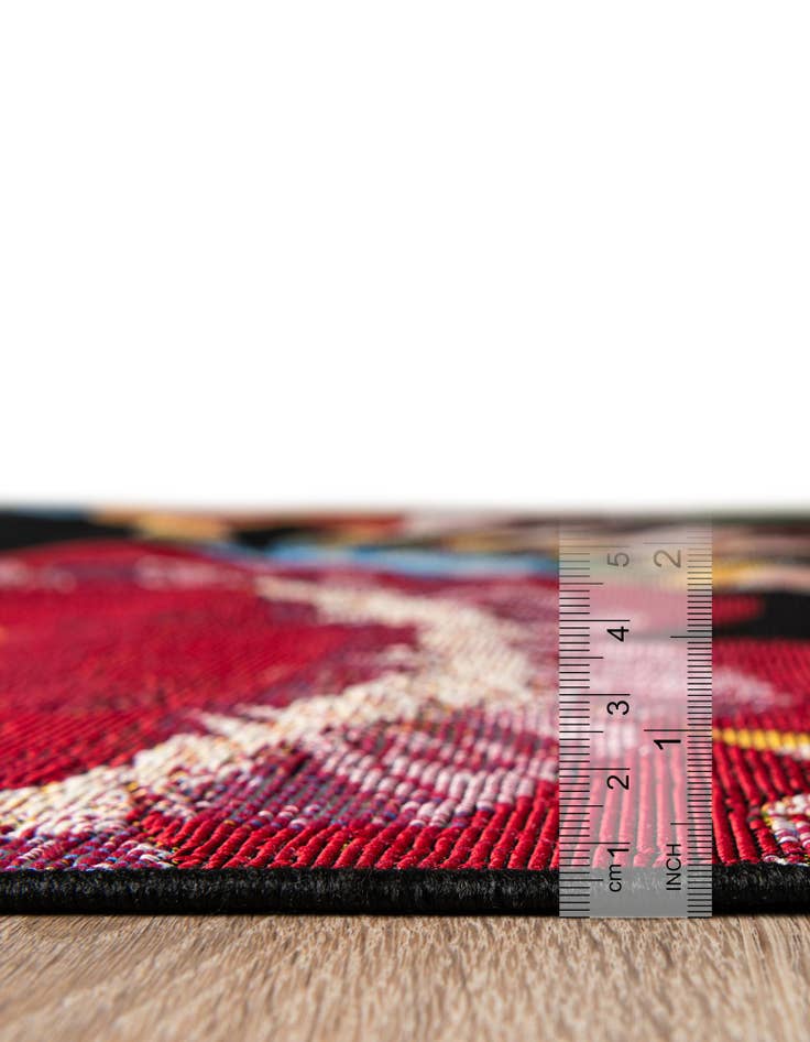 Detail image of 7' 10 x 7' 10  Washable Botanical Indoor / Outdoor Square Rug