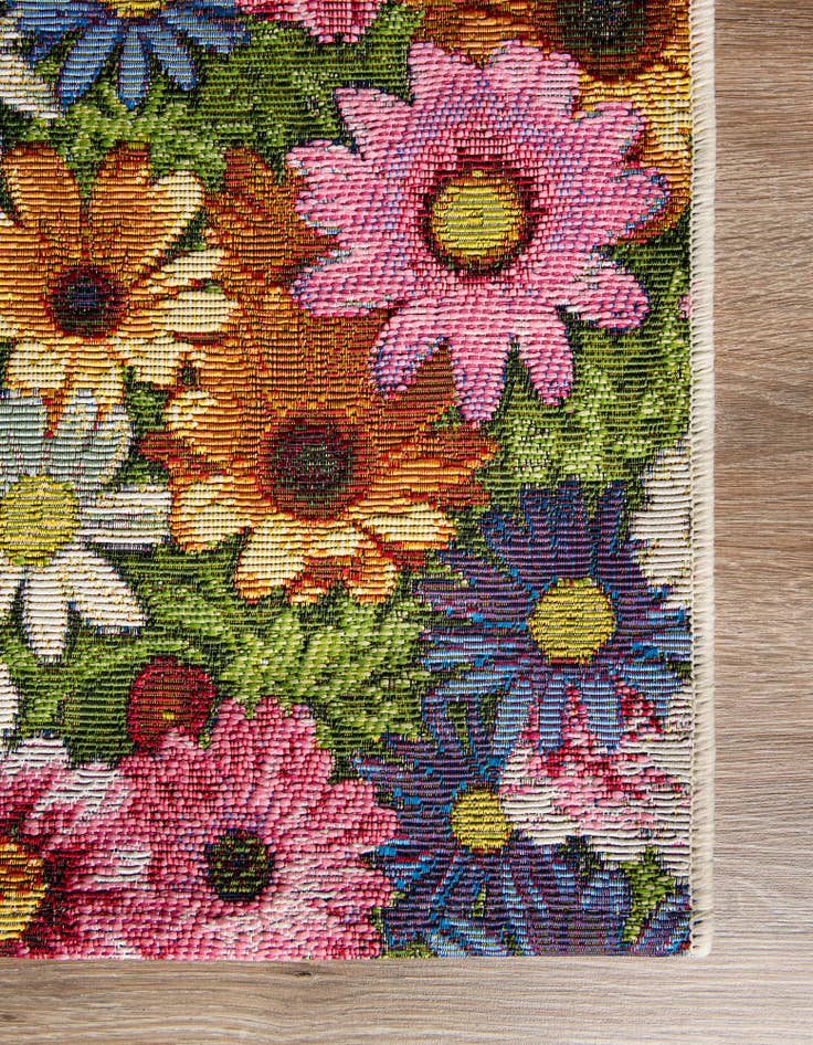 Detail image of 10' x 10'  Washable Botanical Indoor / Outdoor Square Rug