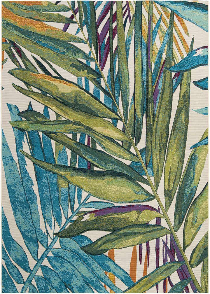 6' x 6' Easy-Clean Botanical Indoor / Outdoor Square Rug