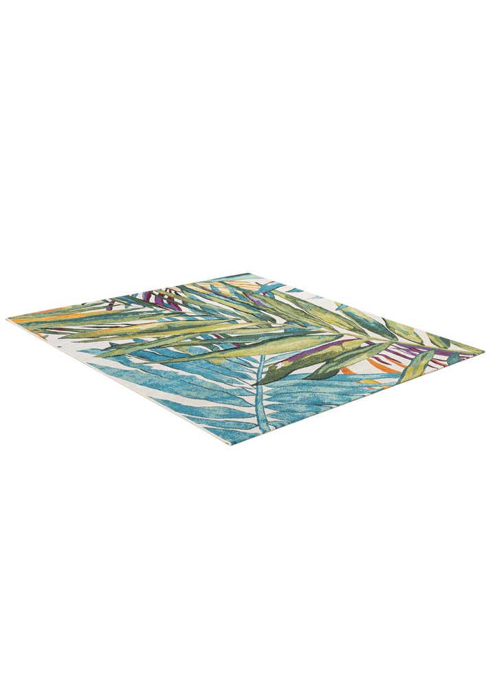 6' x 6' Easy-Clean Botanical Indoor / Outdoor Square Rug