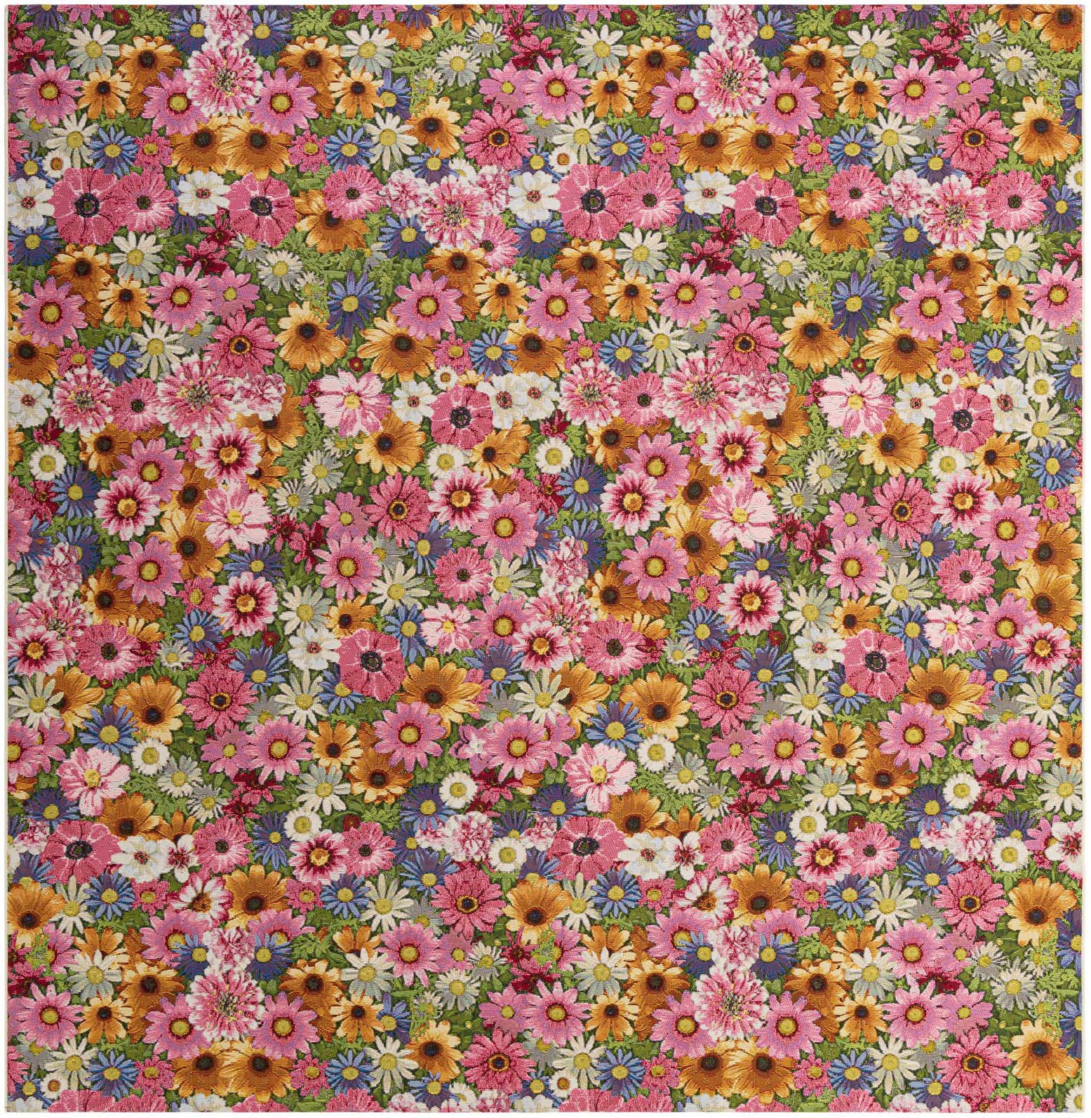 10' x 10' Easy-Clean Botanical Indoor / Outdoor Square Rug