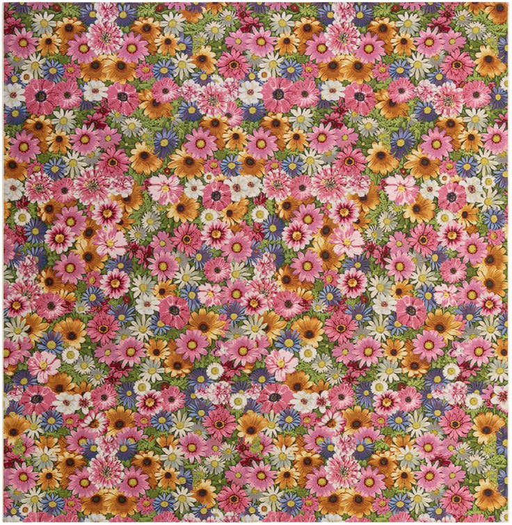 Detail image of 10' x 10' Easy-Clean Botanical Indoor / Outdoor Square Rug
