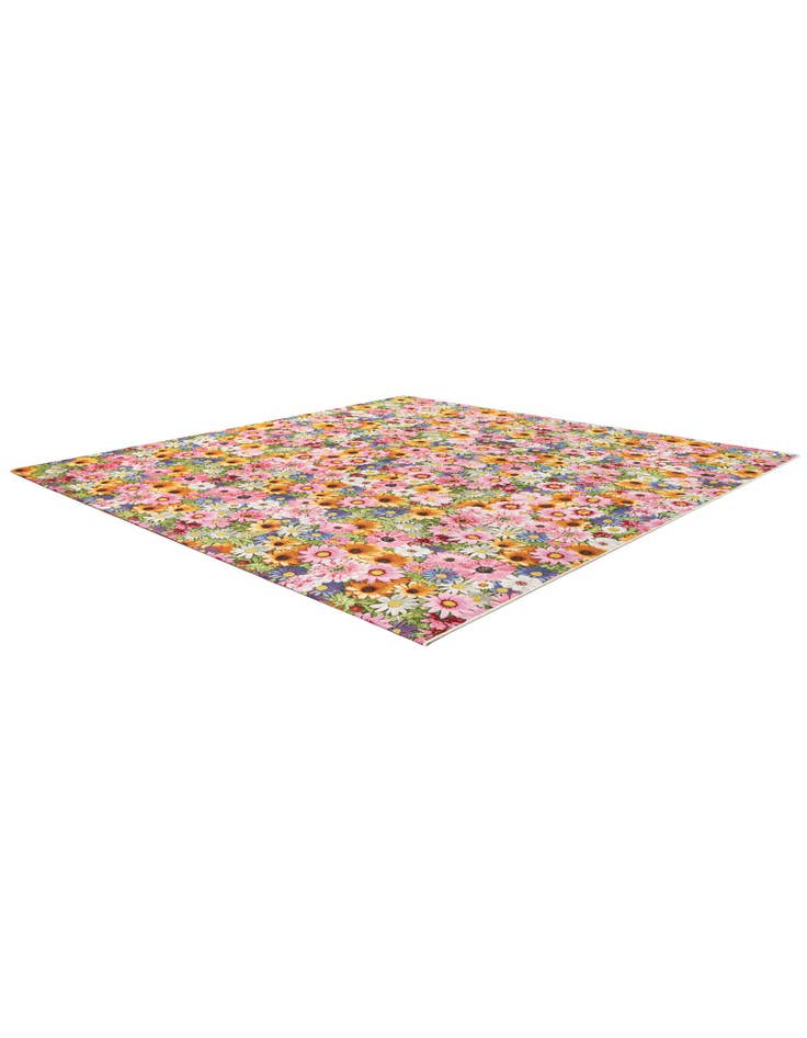 Detail image of 10' x 10'  Washable Botanical Indoor / Outdoor Square Rug