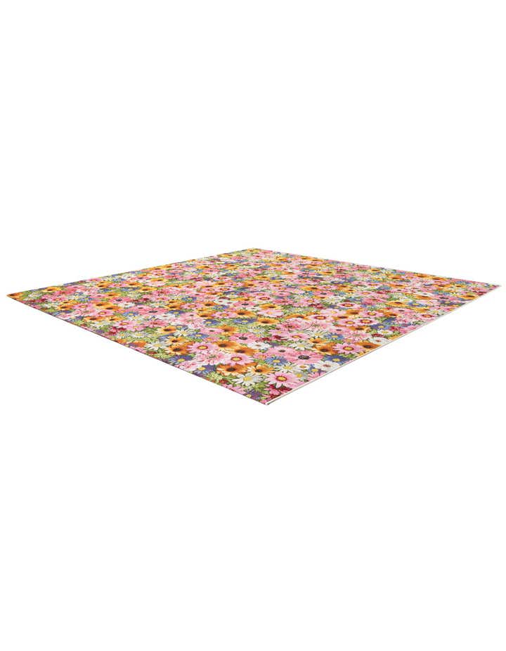 10' x 10' Easy-Clean Botanical Indoor / Outdoor Square Rug